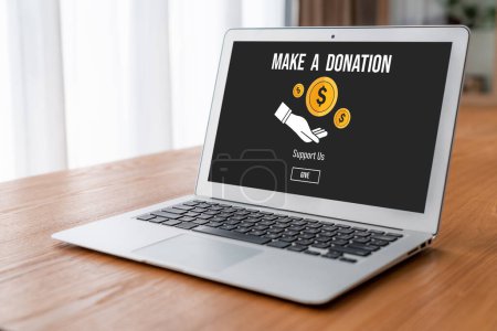 Téléchargez les photos : Plate-forme de don en ligne offrent un système d'envoi d'argent modish pour les personnes à transférer sur Internet - en image libre de droit