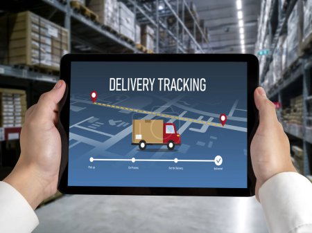 Système de suivi de la livraison pour le commerce électronique et les affaires en ligne modish au transport et à la livraison de marchandises en temps opportun