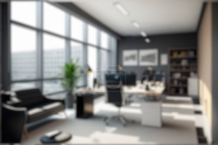 Photo for Blur background of modern office interior design . Contemporary workspace for creative business - Royalty Free Image