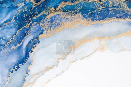 Foto de Marble ink abstract art from meticulous original painting abstract background . Painting was painted on high quality paper texture to create smooth marble background pattern of ombre alcohol ink . - Imagen libre de derechos
