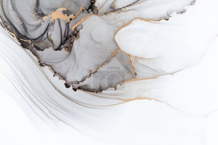 Photo for Marble ink abstract art from meticulous original painting abstract background . Painting was painted on high quality paper texture to create smooth marble background pattern of ombre alcohol ink . - Royalty Free Image