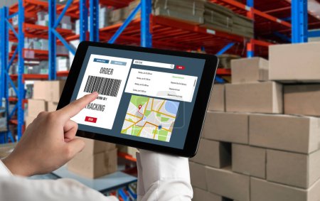 Sistema de seguimiento de entrega para el comercio electrónico y el negocio en línea moderno para el transporte y la entrega oportuna de mercancías