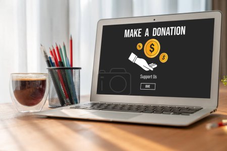 Photo for Online donation platform offer modish money sending system for people to transfer on the internet - Royalty Free Image