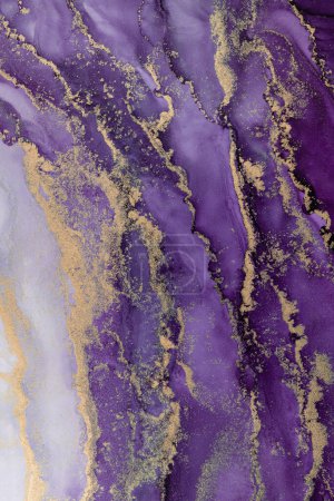 Téléchargez les photos : Marble ink abstract art from meticulous original painting abstract background . Painting was painted on high quality paper texture to create smooth marble background pattern of ombre alcohol ink . - en image libre de droit