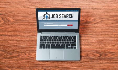 Photo for Online job search on modish website for worker to search for job opportunities on the recruitment internet network - Royalty Free Image