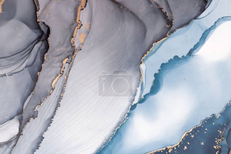 Foto de Marble ink abstract art from meticulous original painting abstract background . Painting was painted on high quality paper texture to create smooth marble background pattern of ombre alcohol ink . - Imagen libre de derechos