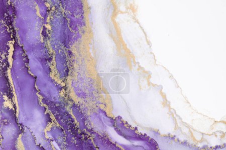 Photo for Marble ink abstract art from meticulous original painting abstract background . Painting was painted on high quality paper texture to create smooth marble background pattern of ombre alcohol ink . - Royalty Free Image
