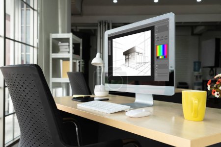 Foto de Diseño arquitectónico aplicación de software moderno para el negocio del arquitecto y diseñador profesional - Imagen libre de derechos
