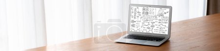 Photo for Mathematic equations and modish formula on computer screen showing concept of science and education - Royalty Free Image
