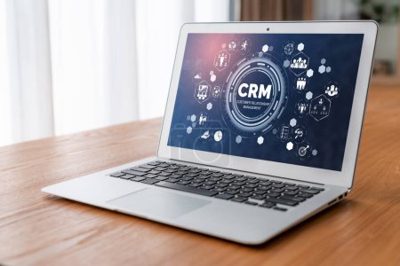 Photo for Customer relationship management system on modish computer for CRM business and enterprise - Royalty Free Image