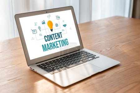 Photo for Content marketing for modish online business and e-commerce marketing strategy - Royalty Free Image