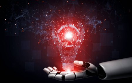 Foto de Visualización en 3D de la inteligencia artificial Investigación de IA del desarrollo de robots y cyborg para el futuro de las personas que viven. Diseño de tecnología digital de minería de datos y aprendizaje automático para cerebro de computadora
. - Imagen libre de derechos