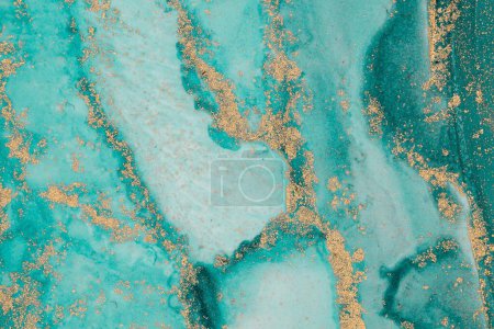 Photo for Original artwork photo of marble ink abstract art. High resolution photograph from exemplary original painting. Abstract painting was painted on HQ paper texture to create smooth marbling pattern. - Royalty Free Image