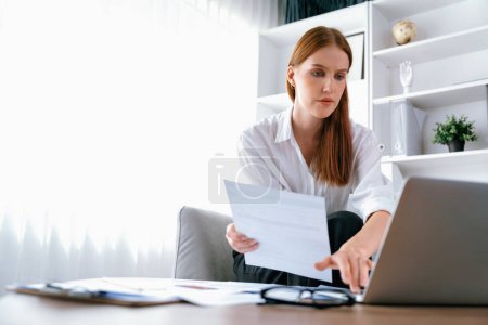 Photo for Stressed young woman has financial problems with credit card debt to pay utmost show concept of bad personal money and mortgage pay management crisis. - Royalty Free Image