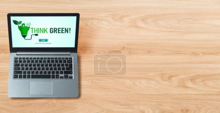 Photo for Green business transformation for modish corporate business to thank green marketing strategy - Royalty Free Image