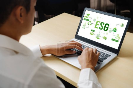 Foto de Política de gobernanza social medioambiental de ESG para que las empresas modernas establezcan un estándar para lograr una puntuación ESG alta - Imagen libre de derechos