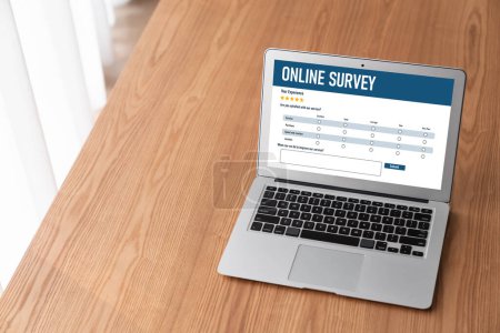 Photo for Online survey form for modish digital information collection on the internet network - Royalty Free Image