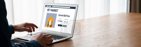 Téléchargez les photos : Marché NFT fournir canal de vente modish pour artiste numérique de vendre leurs œuvres en ligne sur le réseau Internet - en image libre de droit