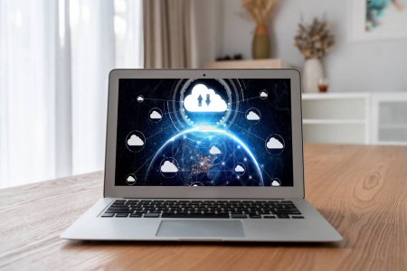 Foto de Software de computación en nube para trabajo remoto y almacenamiento de datos personales - Imagen libre de derechos