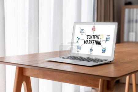 Téléchargez les photos : Marketing de contenu pour les affaires en ligne modish et stratégie de marketing e-commerce - en image libre de droit
