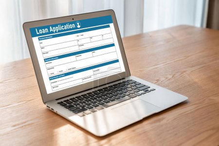 Téléchargez les photos : Formulaire de demande de prêt en ligne pour la collecte d'informations numériques mobiles sur le réseau Internet - en image libre de droit