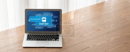 Foto de Aplicación de software Chatbot para negocios online modernos que responden automáticamente a las preguntas de los clientes - Imagen libre de derechos