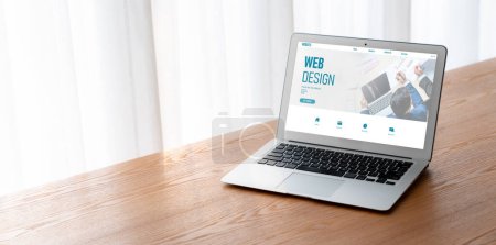 Téléchargez les photos : Logiciel de conception de site Web fournissent un modèle modish pour le commerce de détail en ligne et le commerce électronique - en image libre de droit
