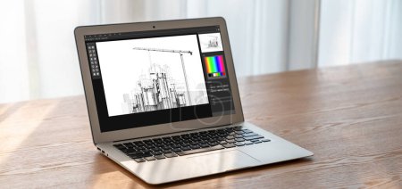 Téléchargez les photos : Application logicielle modish de conception architecturale pour les entreprises d'architectes et les designers professionnels - en image libre de droit