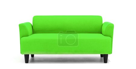 Foto de Sofá contemporáneo de estilo escandinavo verde sobre fondo blanco con un diseño de muebles moderno y minimalista para una elegante sala de estar. BARROS - Imagen libre de derechos