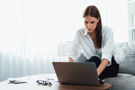 Photo for Stressed young woman has financial problems with credit card debt to pay utmost show concept of bad personal money and mortgage pay management crisis. - Royalty Free Image