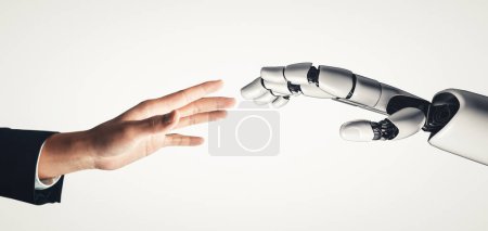 Foto de XAI 3D renderizado inteligencia artificial Investigación de inteligencia artificial de robot androide y desarrollo de cyborg para el futuro de las personas que viven. Diseño de tecnología digital de minería de datos y aprendizaje automático para cerebro de computadora. - Imagen libre de derechos