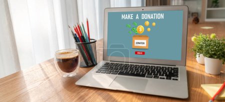Téléchargez les photos : Plate-forme de don en ligne offrent un système d'envoi d'argent modish pour les personnes à transférer sur Internet - en image libre de droit