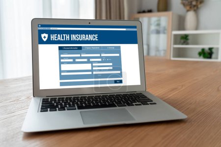 Téléchargez les photos : Système d'enregistrement de modish de site Web d'assurance de santé pour le remplissage facile de formulaire - en image libre de droit