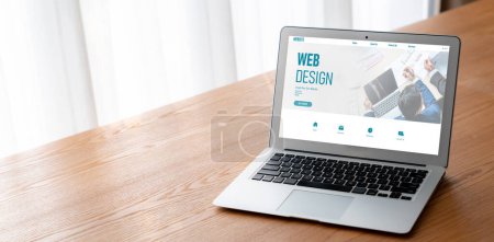 Photo for Website design software provide modish template for online retail business and e-commerce - Royalty Free Image