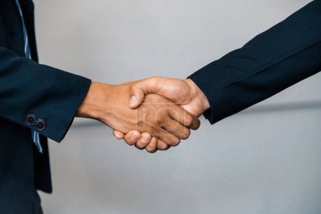 Photo for Business people agreement concept. Businessman do handshake with another businessman in the office meeting room. uds - Royalty Free Image