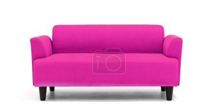 Foto de Sofá contemporáneo de estilo escandinavo rosa sobre fondo blanco con un diseño moderno y minimalista de muebles para una elegante sala de estar. BARROS - Imagen libre de derechos