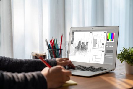 Téléchargez les photos : Application logicielle modish de conception architecturale pour les entreprises d'architectes et les designers professionnels - en image libre de droit