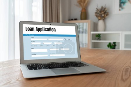 Photo for Online loan application form for modish digital information collection on the internet network - Royalty Free Image