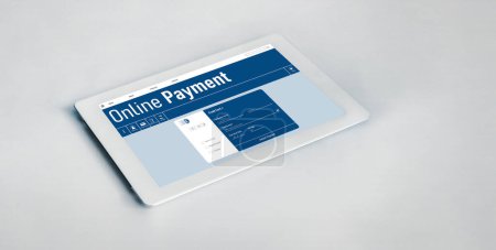 Foto de Plataforma de pago en línea para la transferencia de dinero modish en Internet netowrk - Imagen libre de derechos