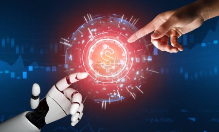 XAI 3D Développement de technologies robotisées futuristes, intelligence artificielle et concept d'apprentissage automatique. Recherche mondiale en sciences bioniques robotiques pour l'avenir de la vie humaine.