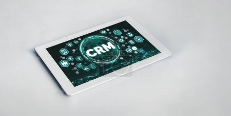 Photo for Customer relationship management system on modish computer for CRM business and enterprise - Royalty Free Image