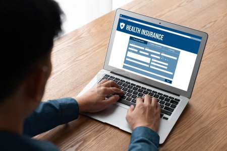 Foto de Sistema de registro modish del sitio web del seguro médico para el llenado fácil del formulario - Imagen libre de derechos