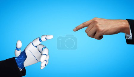 Foto de MLP 3D renderizado inteligencia artificial Investigación de IA del desarrollo de robots y cyborg para el futuro de las personas que viven. Diseño de tecnología digital de minería de datos y aprendizaje automático para cerebro de computadora. - Imagen libre de derechos