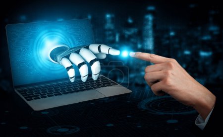 Téléchargez les photos : MLP 3D rendu intelligence artificielle AI recherche de développement de robots et de cyborgs pour l'avenir des personnes vivant. Conception de technologies numériques d'exploration de données et d'apprentissage automatique pour cerveau d'ordinateur. - en image libre de droit