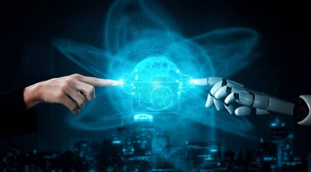 Téléchargez les photos : MLP 3D rendu intelligence artificielle AI recherche de développement de robots et de cyborgs pour l'avenir des personnes vivant. Conception de technologies numériques d'exploration de données et d'apprentissage automatique pour cerveau d'ordinateur. - en image libre de droit