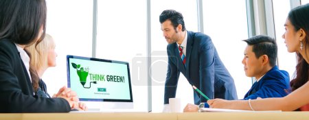 Foto de Transformación de negocio verde para el negocio corporativo moderno para agradecer la estrategia de marketing verde - Imagen libre de derechos