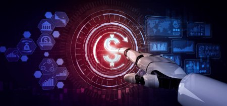 MLB 3D rendant l'intelligence artificielle IA recherche de développement de robots et de cyborgs pour l'avenir des personnes vivant. Conception de technologies numériques d'exploration de données et d'apprentissage automatique pour cerveau d'ordinateur.