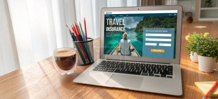 Agencia de seguros de viaje en línea que ofrece viajes sin preocupaciones a los viajeros cómodamente