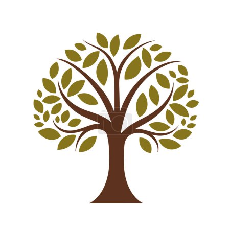 Ilustración de Un simple logotipo de árbol. Árbol 2D vector simple estilo de ilustración. - Imagen libre de derechos