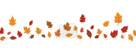 Ilustración de Diseño plano de las hojas de otoño caída, hojas de color otoño conjunto aislado para banner de publicidad de la temporada de otoño, ilustración vectorial . - Imagen libre de derechos